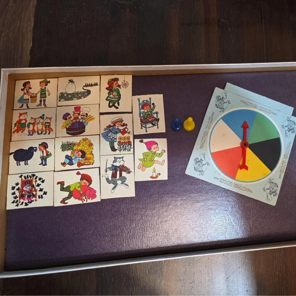 THE MOTHER GOOSE Game 1971 two pieces missing Cadaco